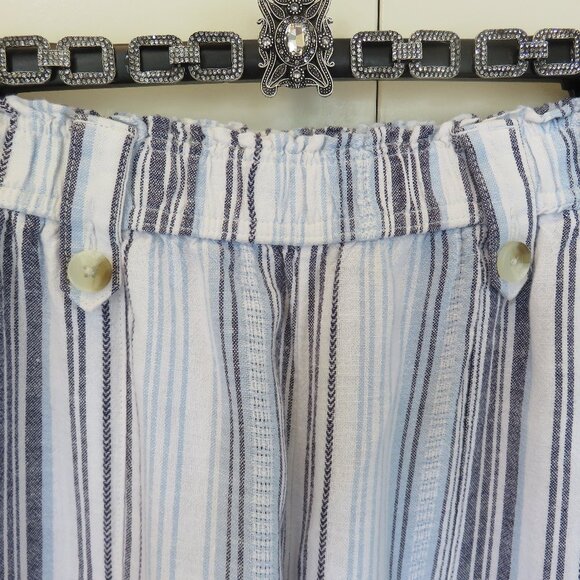 Summer Wide Leg Palazzo Striped Pants Blue White and Charcoal Gray…..625 - Picture 5 of 9